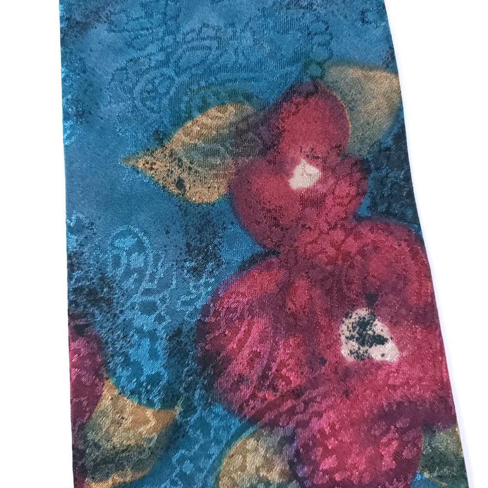 Mikael York Collection Floral Men Necktie 100% Polyester 58x3.75 - NWOT - Picture 2 of 6